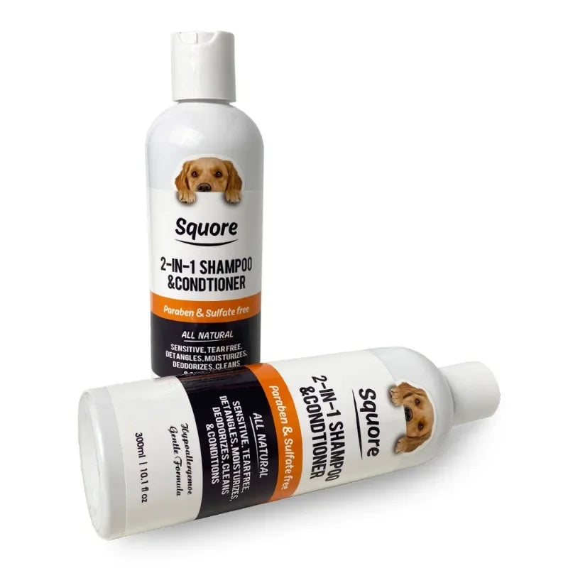 300ml Deodorizing Pet Shampoo Conditioner Natural Moisturizing Formula with pH Balance Dogs Cats Gentle Hypoallergenic Bath Foam