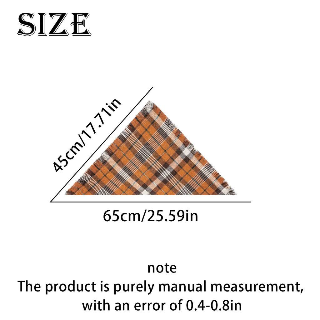 Plaid Tassel Dog Bandana Pet Triangular Scarf Pet Dog Cat Scarf Dog Supplies Photo Prop Stuff Bib Cat Puppy Accessories