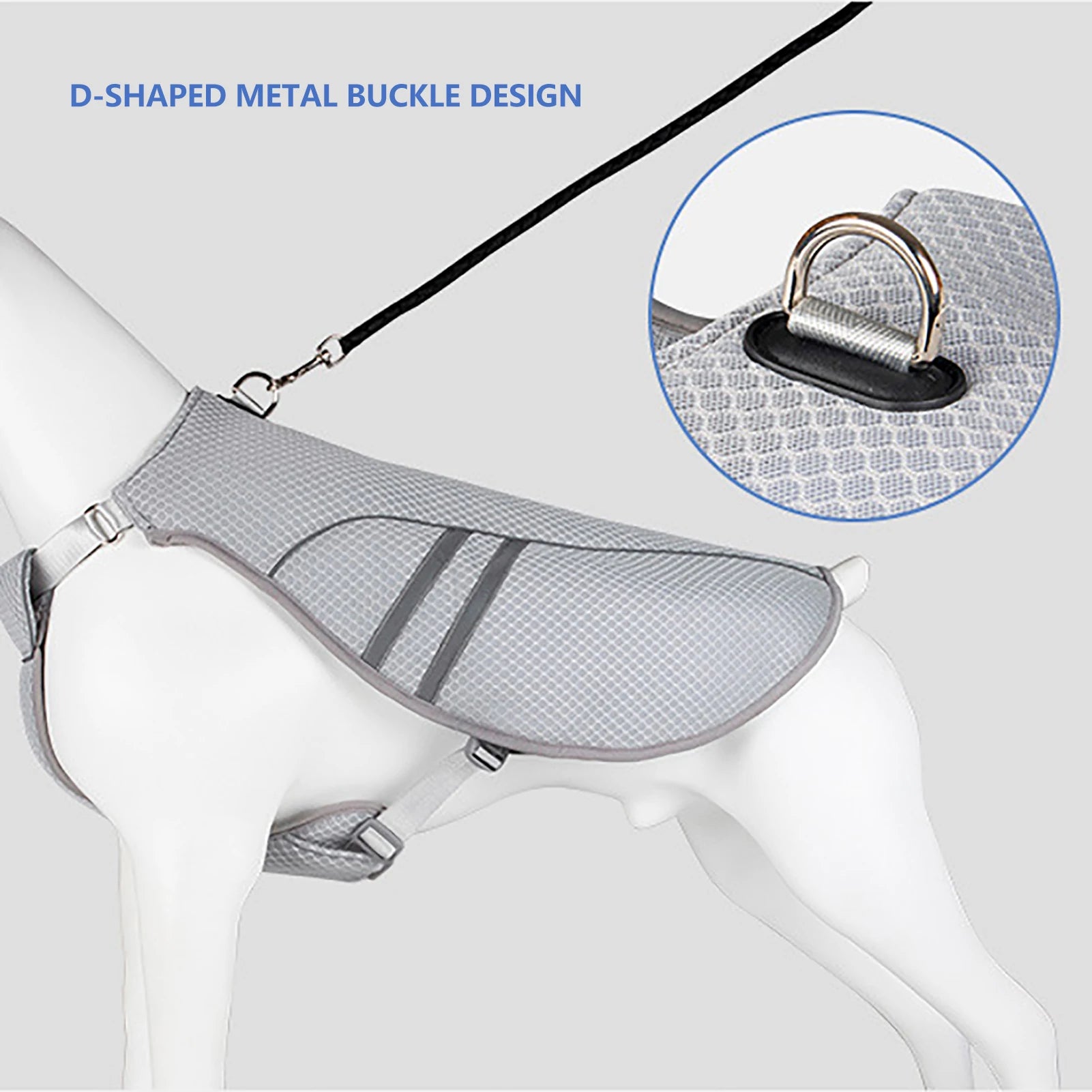 Dog Cooling Vest Lightweight Jacket with Evaporative Microfiber Technology Reflective Breathable No Pull Harness for Puppy Walk