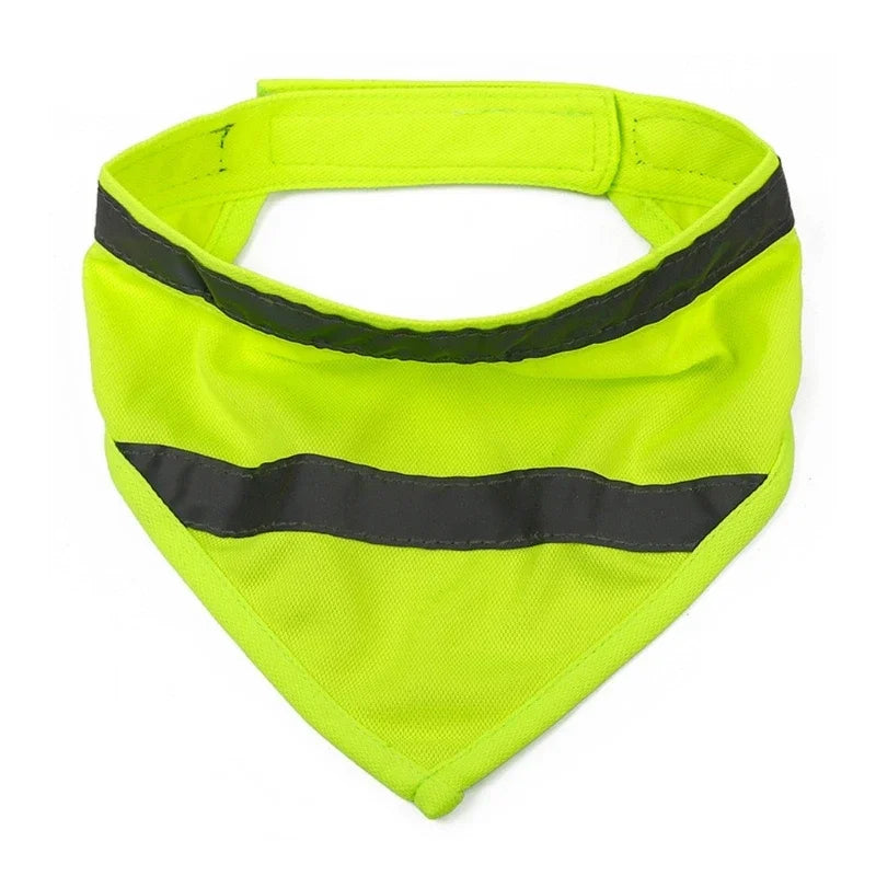 Reflektujuća bandana marama za pse – narandžasta/žuta, poliester, S/M/L