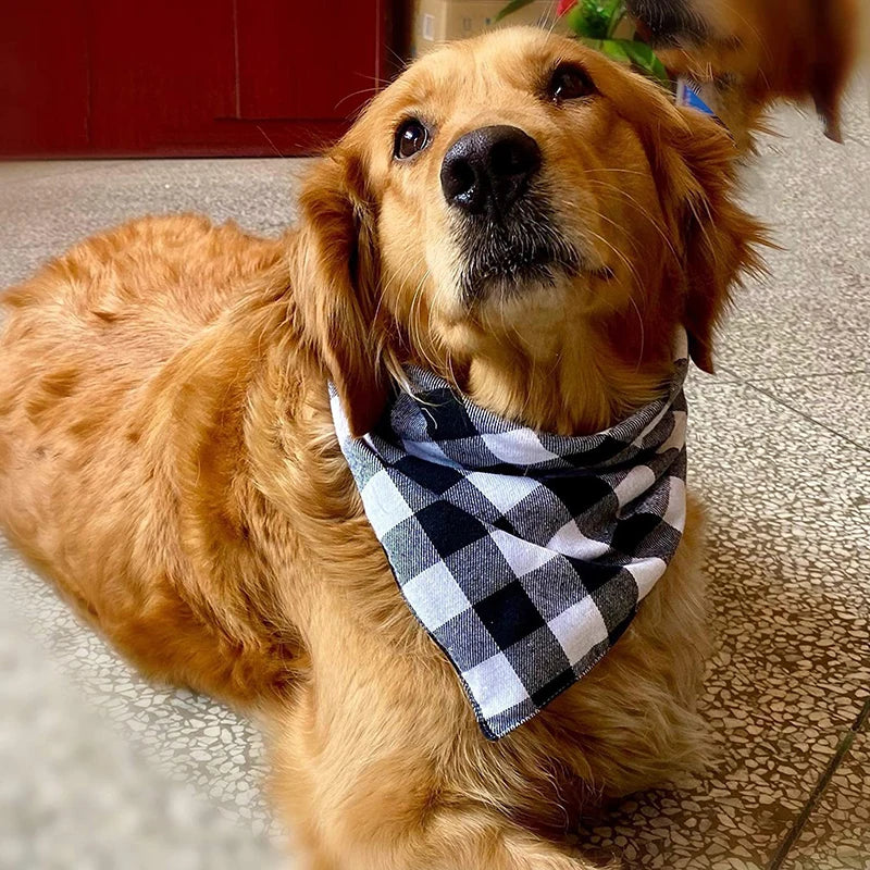 Karirani bandana marama za pse i mačke – 100% pamuk, perive, S/M/L