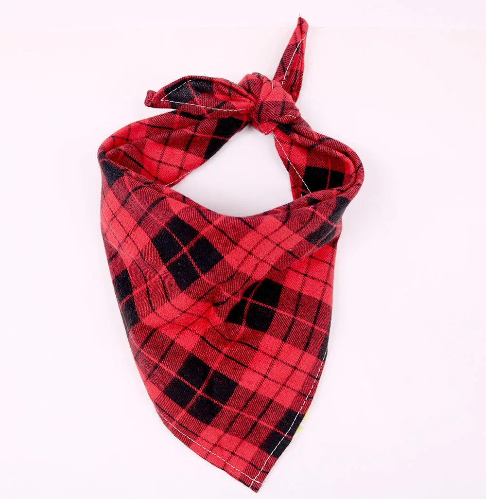 Karirani bandana marama za pse i mačke – 100% pamuk, perive, S/M/L