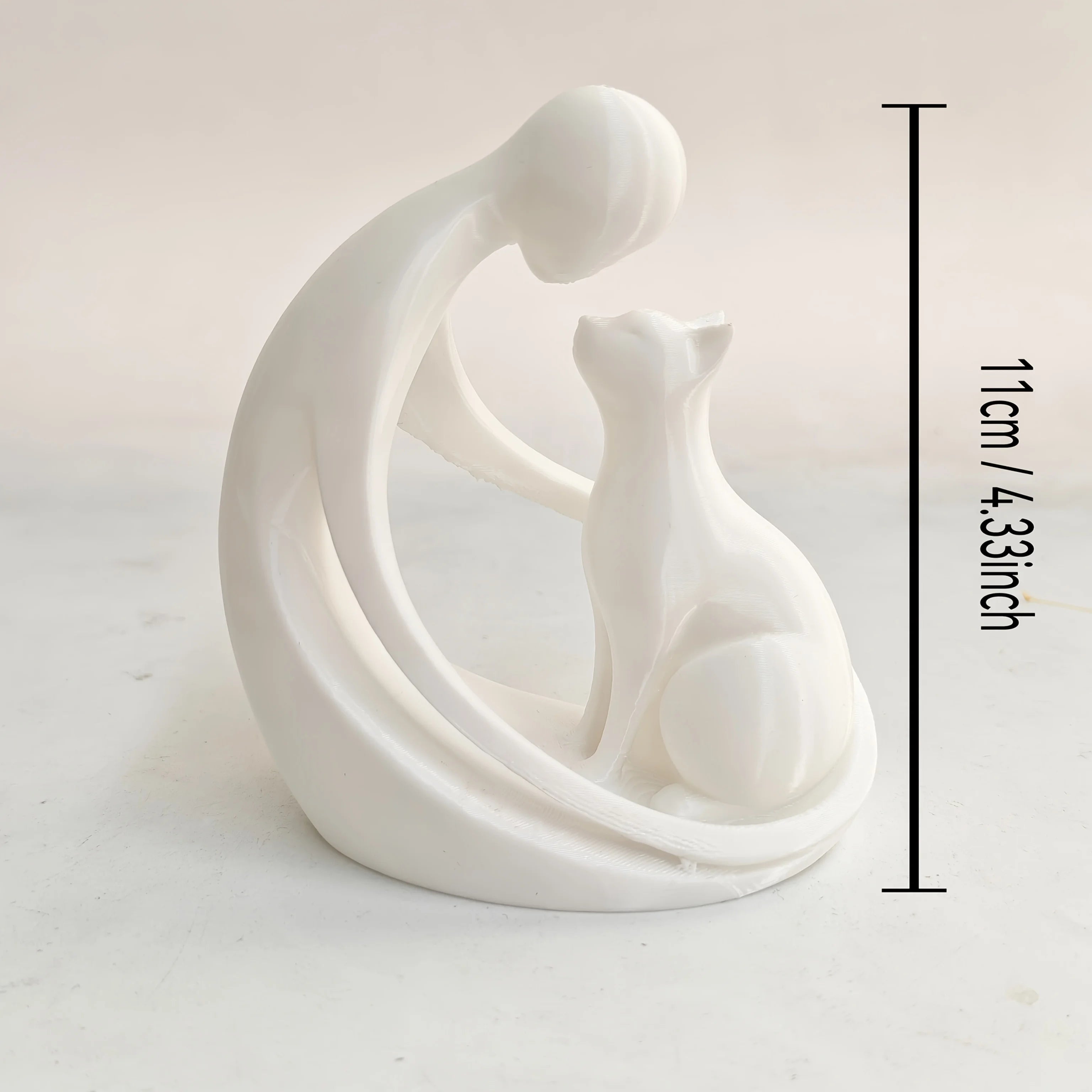 Modern abstract figure of man and cat – table decoration, gift