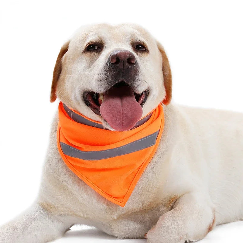 Reflektujuća bandana marama za pse – narandžasta/žuta, poliester, S/M/L