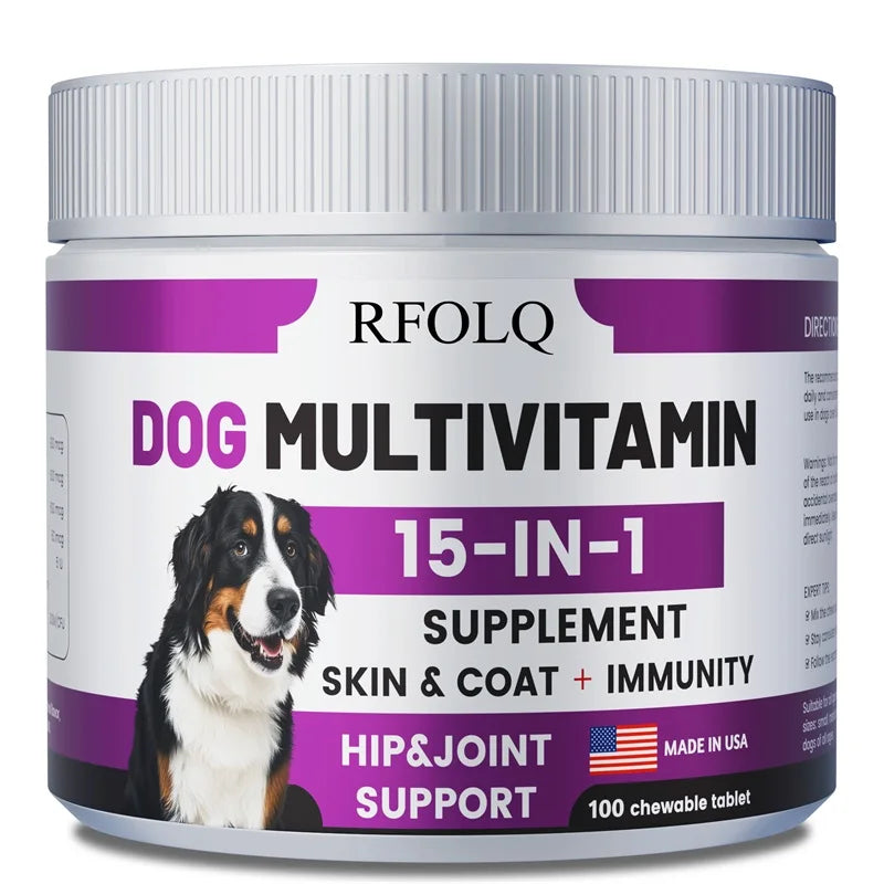 Dog Multivitamin - Promotes Digestive and Joint Health, Reduces Allergies and Hair Loss, Promotes Healthy Skin and Coat