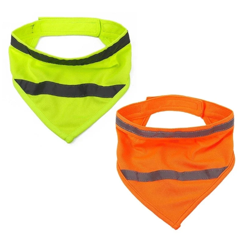 Reflektujuća bandana marama za pse – narandžasta/žuta, poliester, S/M/L