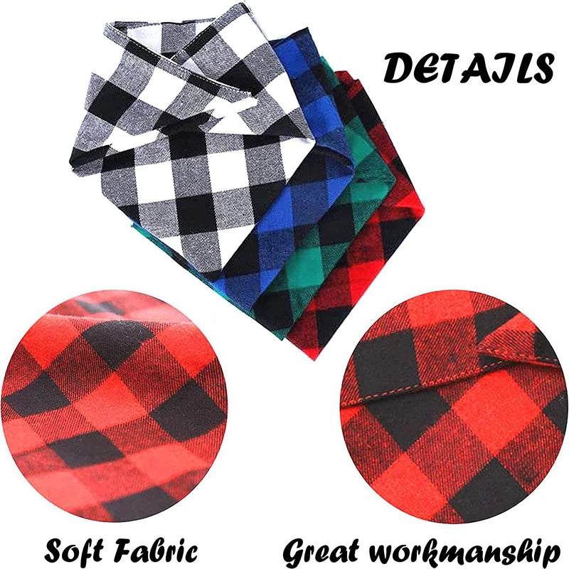 Karirani bandana marama za pse i mačke – 100% pamuk, perive, S/M/L
