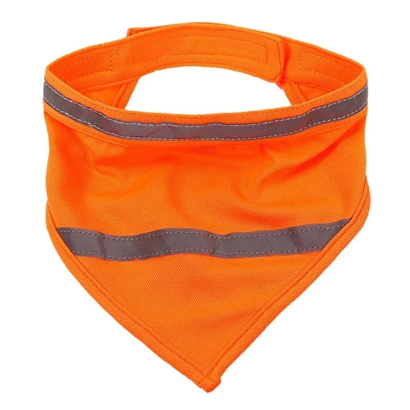 Reflektujuća bandana marama za pse – narandžasta/žuta, poliester, S/M/L