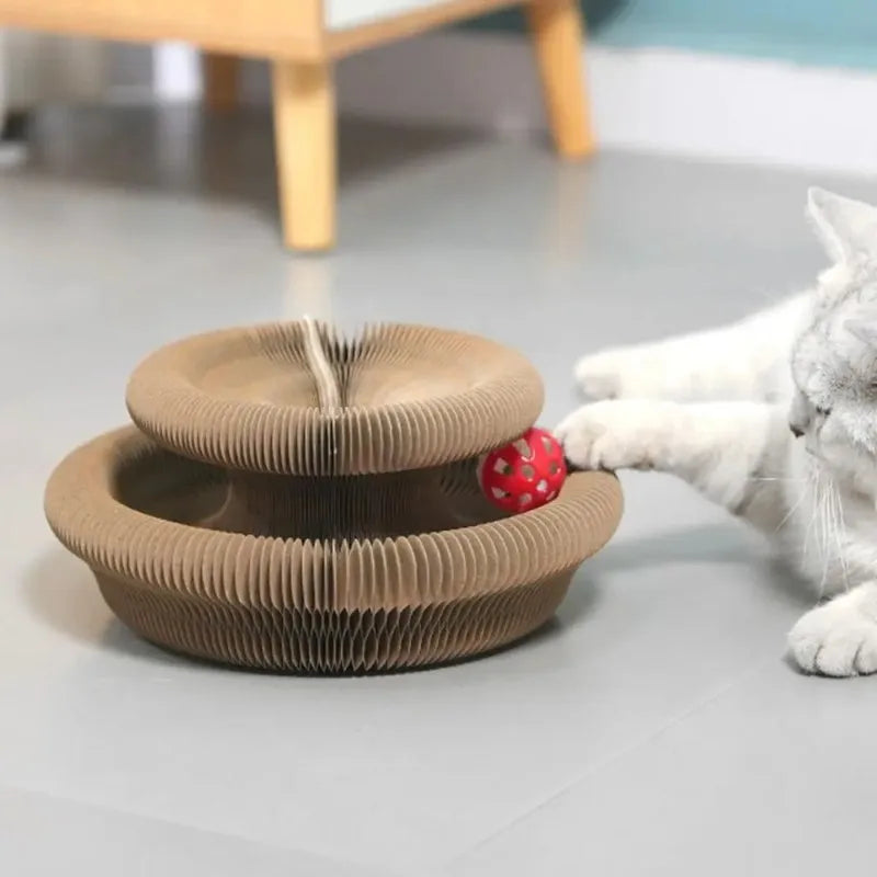 Kitty Kurlz harmonika igračka za mačke – grebalica od kartona sa zvončićima