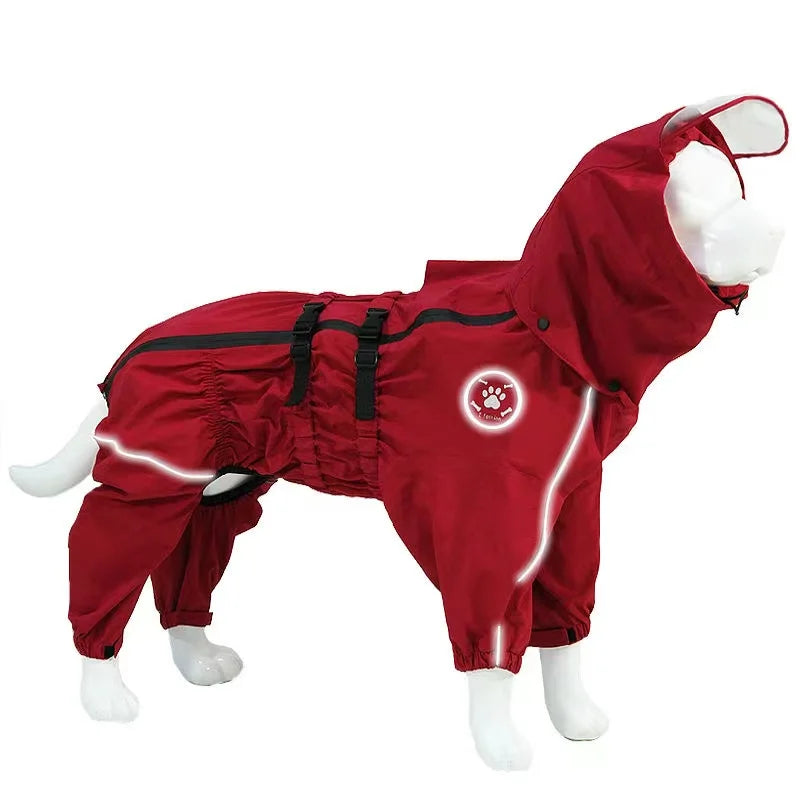 Rain jacket for dogs - waterproof, with hood, reflective