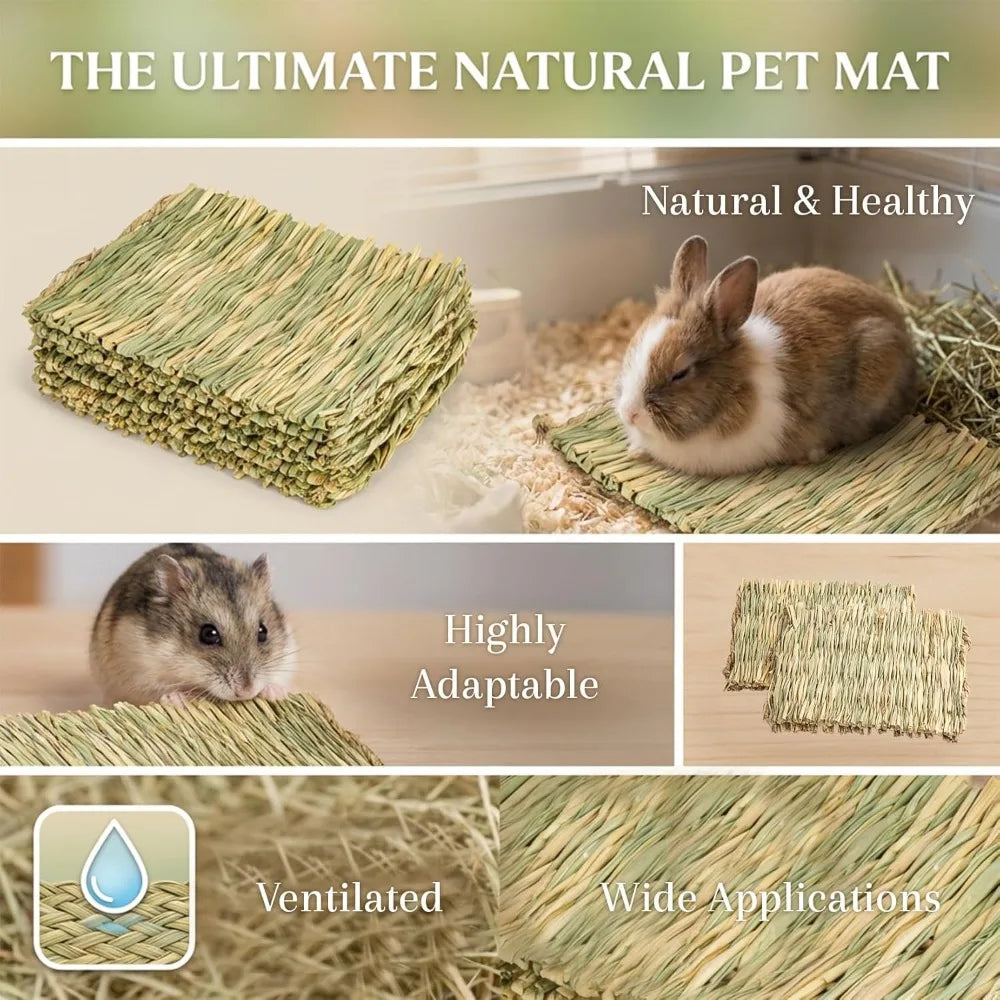 Hay mat for rabbits and rodents – natural, 6 pcs, toy and bedding