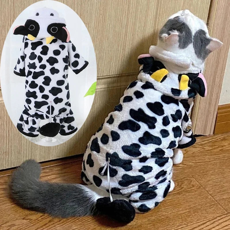 Winter fleece jumpsuit for dogs and cats – animal prints, XS–XXL