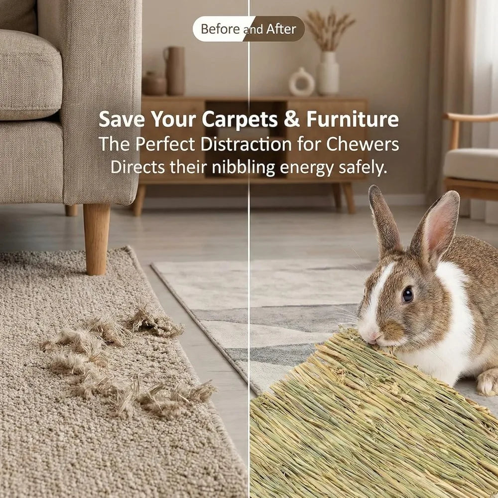 Hay mat for rabbits and rodents – natural, 6 pcs, toy and bedding