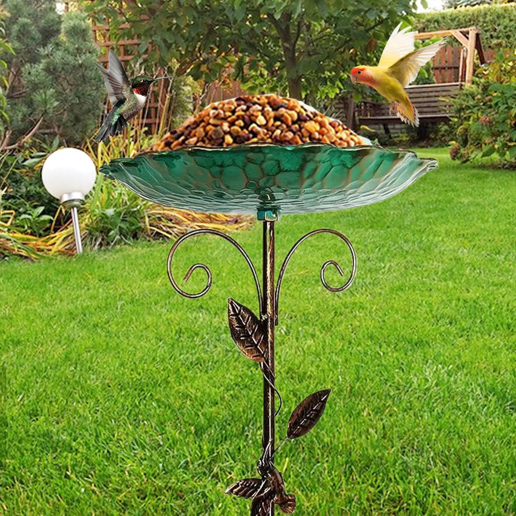 Bird Waterer on Stand – Metal, Adjustable Height, Garden Decoration