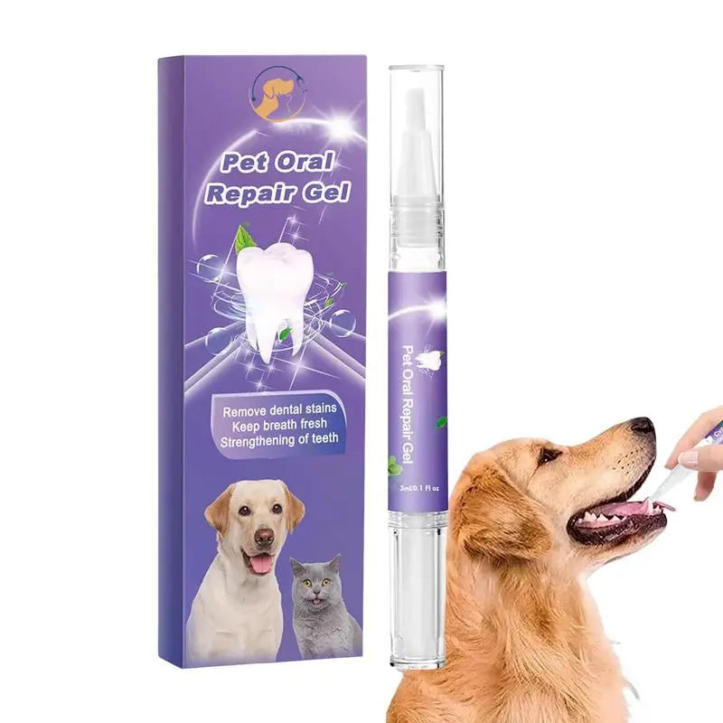 Pet Oral Repair Gel Dog Cat Teeth Cleaning Pen Natural Dog Toothpaste Gel Pet Breath Freshener Eliminate Bad Breath Oral Care