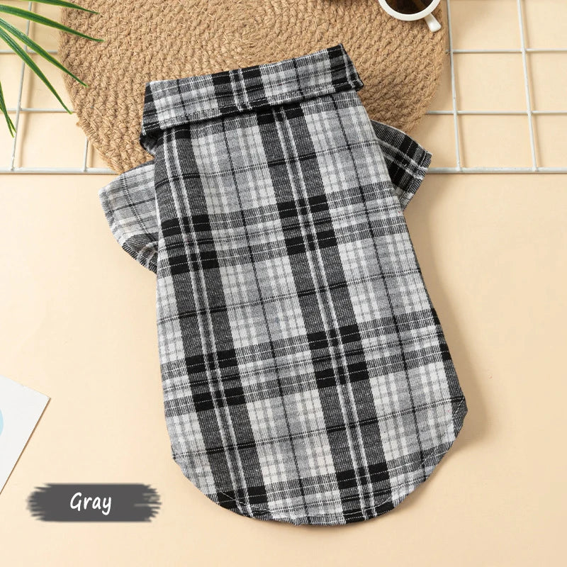 Plaid Shirts for Small Dogs and Cats – Polo Shirt for All Seasons