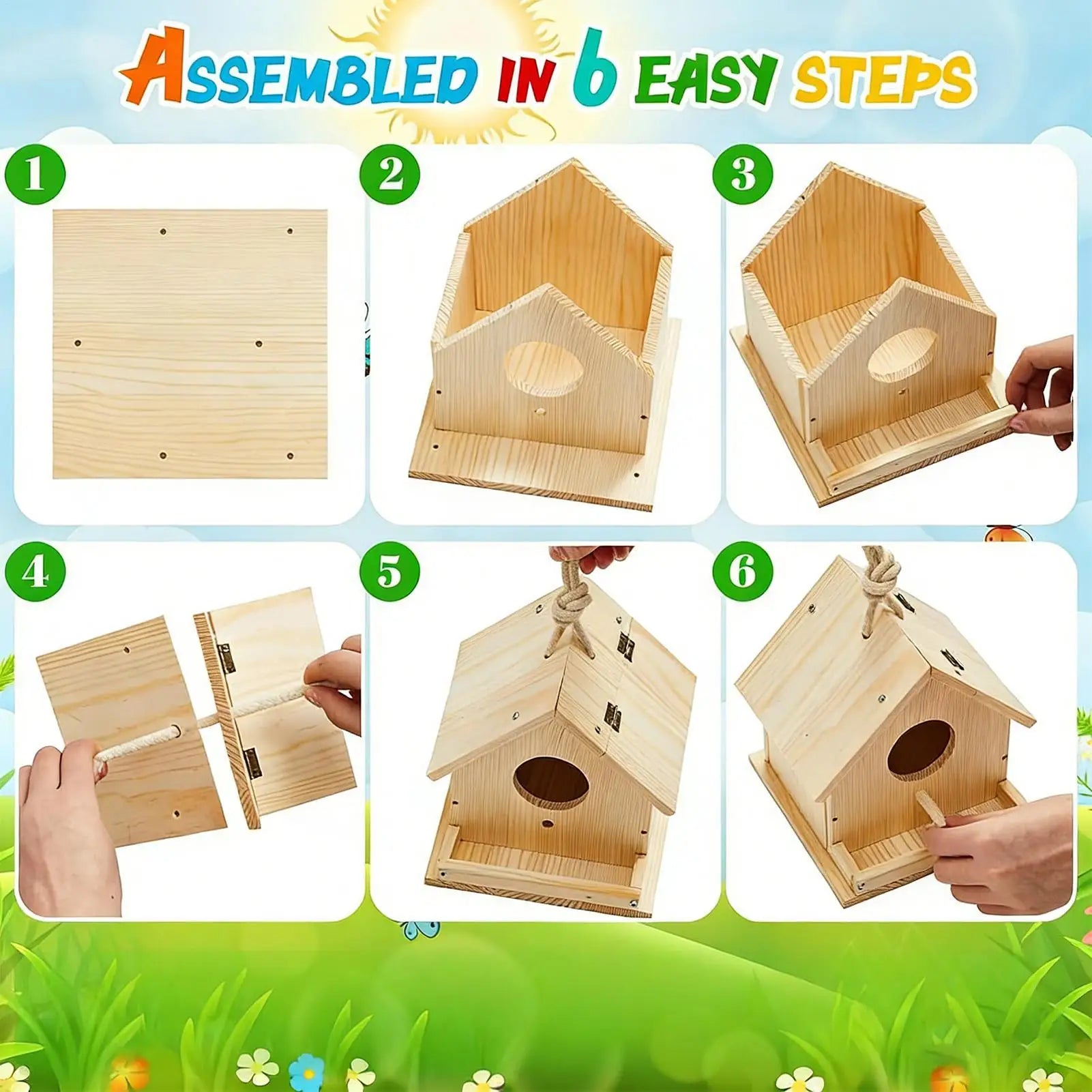 DIY drvena kućica za ptice – set za bojenje, za decu i porodicu