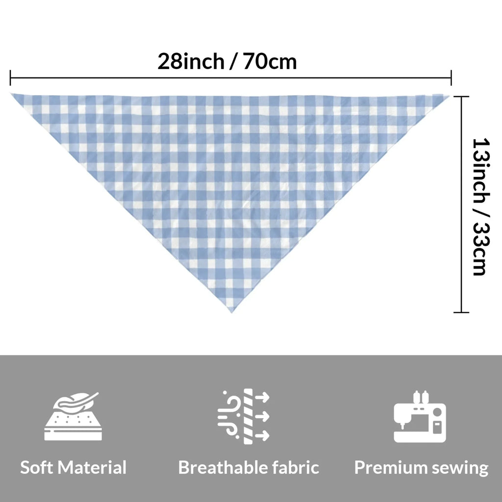 Karirani bandana marama za pse – poliester, šareni print, univerzalna veličina