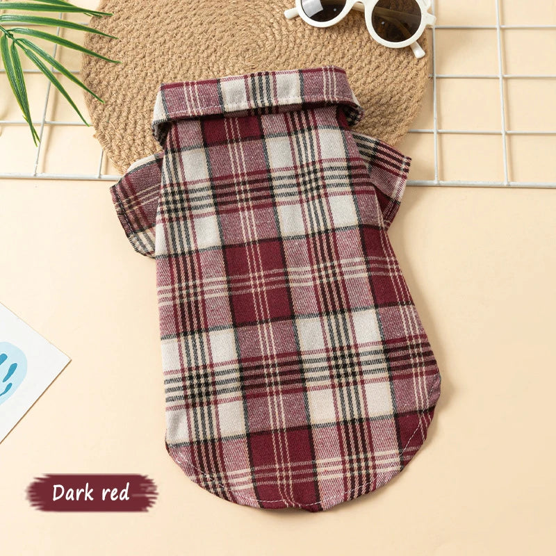 Plaid Shirts for Small Dogs and Cats – Polo Shirt for All Seasons