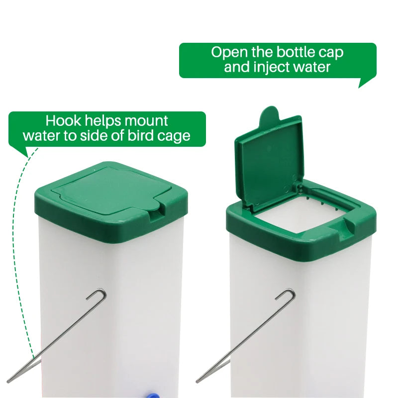 Water dispenser for rabbits and rodents 1000ml – blue bowl, for hamsters, guinea pigs, ferrets