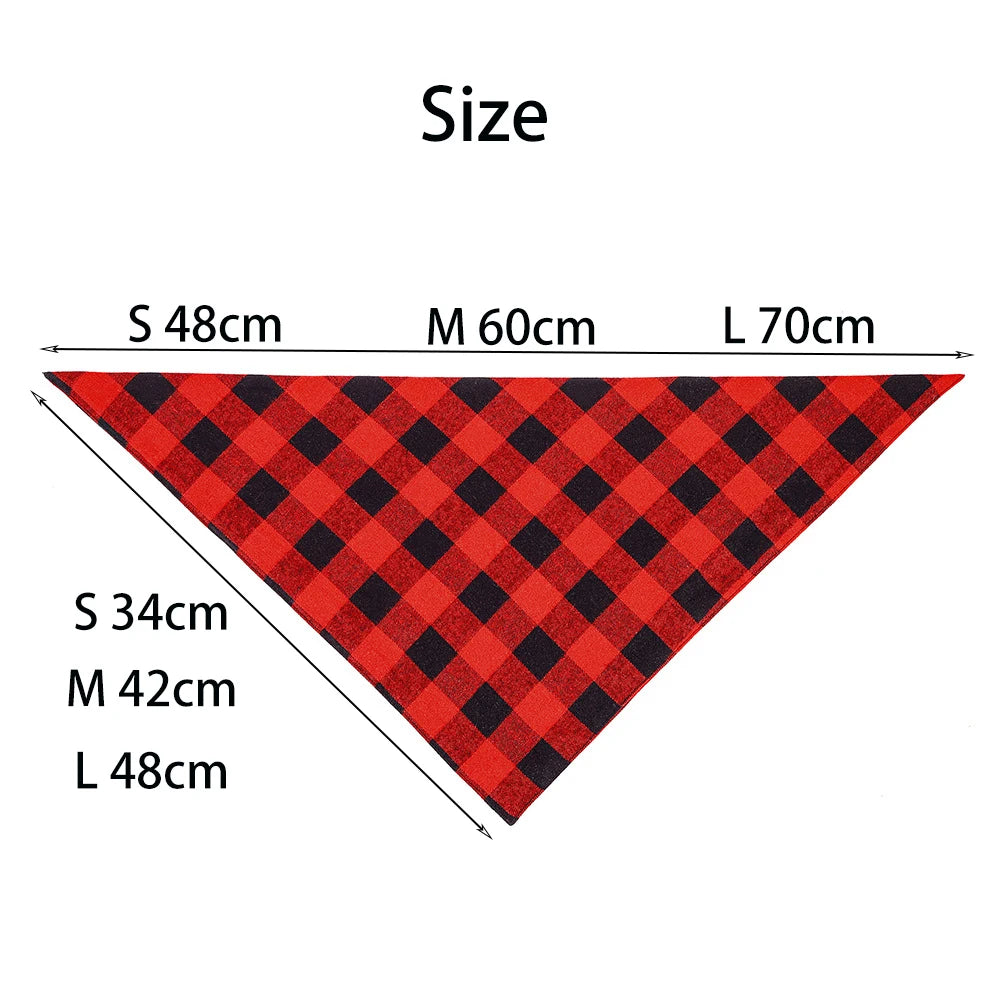 Karirani bandana marama za pse i mačke – 100% pamuk, perive, S/M/L