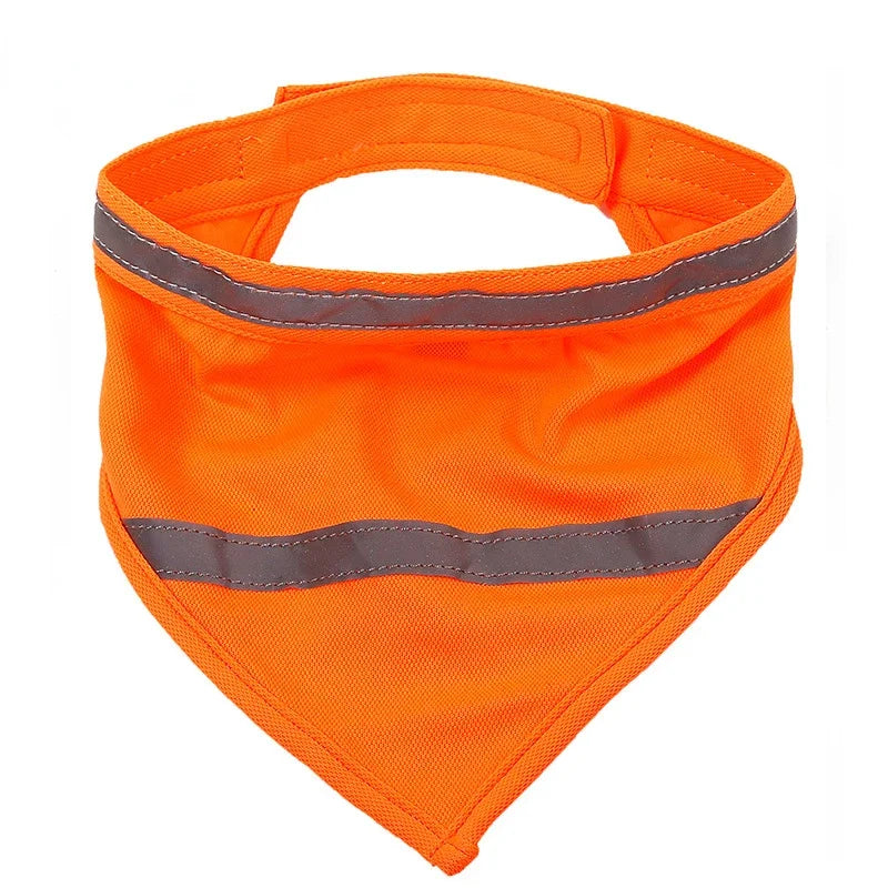 Reflektujuća bandana marama za pse – narandžasta/žuta, poliester, S/M/L