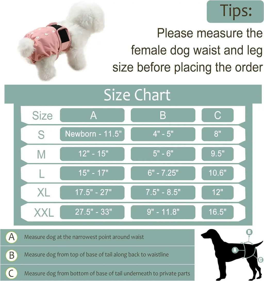 Premium perive pelene za ženke pasa – visoka apsorpcija, S/M/L/XL/XXL