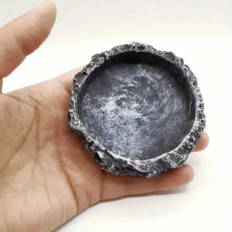 1 Pc Realistic Stone-like Reptile Feeding and Water Bowl Safe and Durable Ideal for Bearded Dragons and Other Small Reptiles