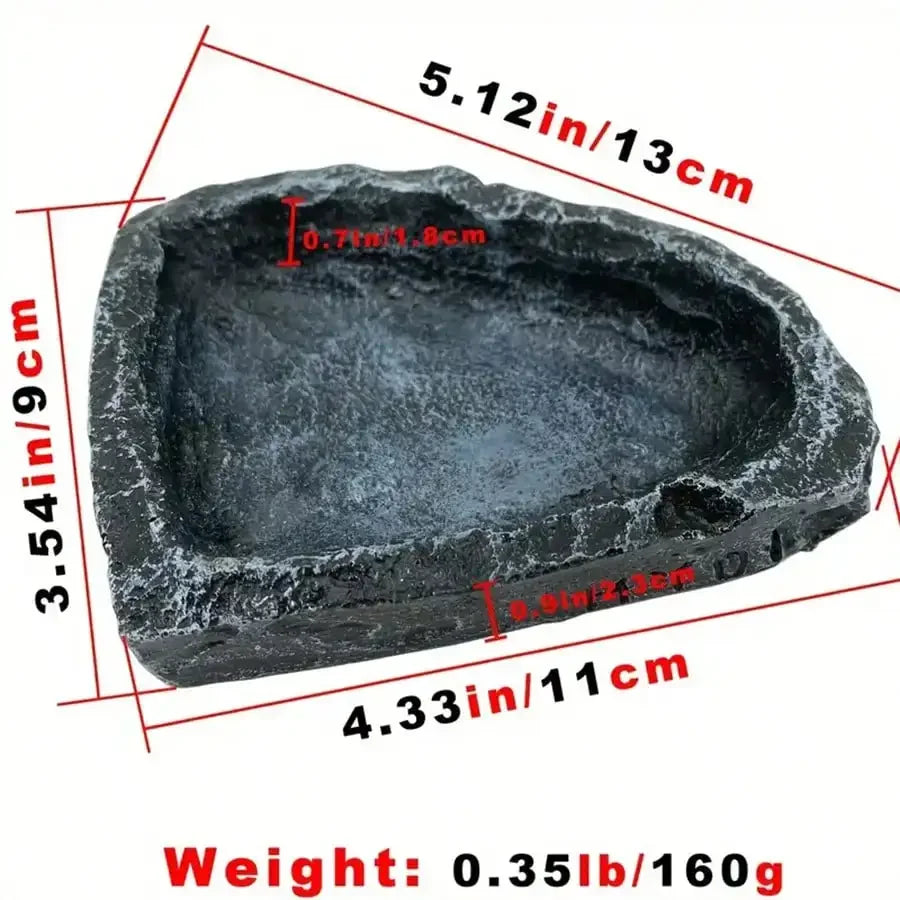 1 Pc Realistic Stone-like Reptile Feeding and Water Bowl Safe and Durable Ideal for Bearded Dragons and Other Small Reptiles