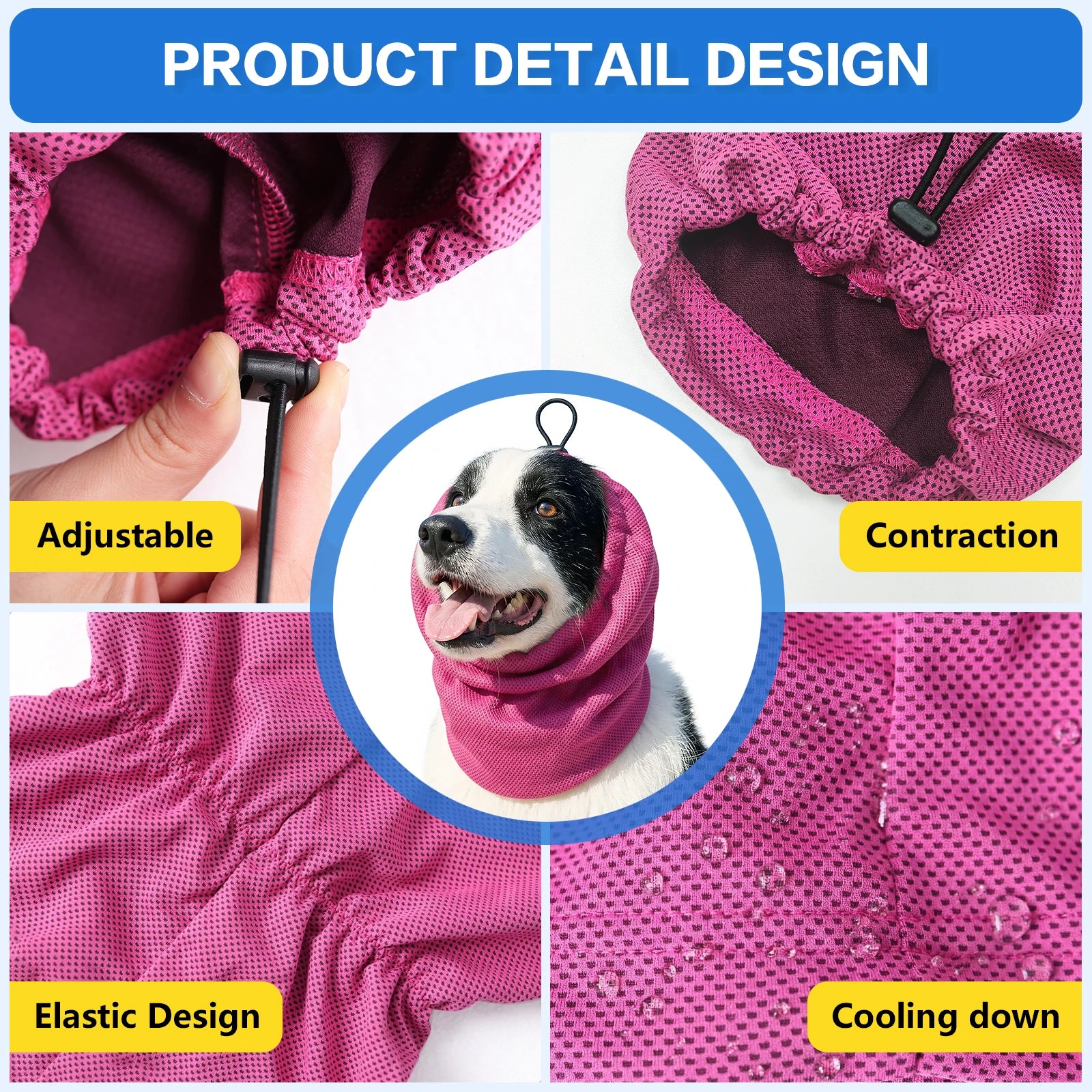 Dog Cooling Bandanas Neck Wraps Ice Scarf Pet Dog Cooling Collar Hunting Training Hiking Camping Accessories for Summer