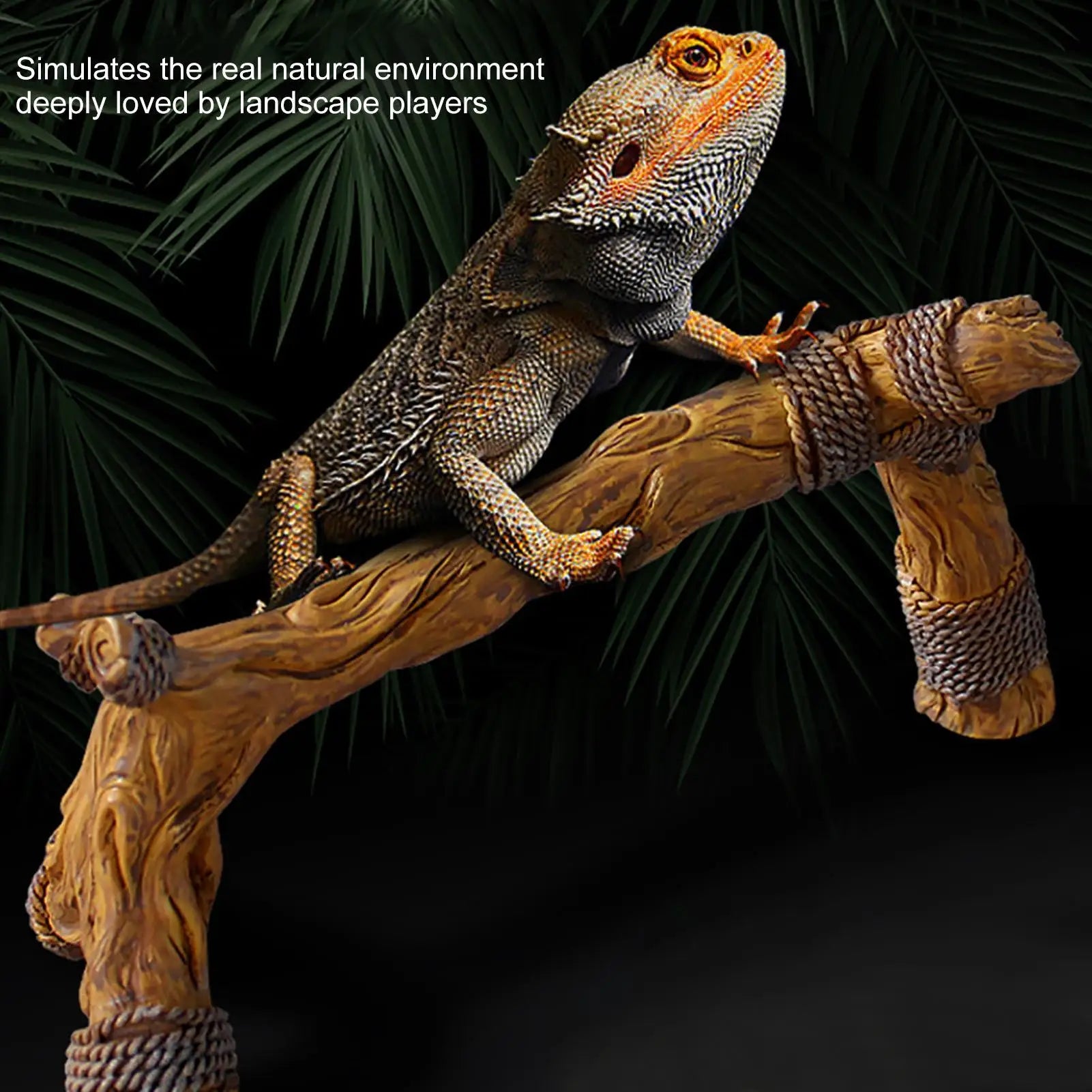 Smolena grana za penjanje reptila – dekoracija terarijuma, 24×9×13 cm