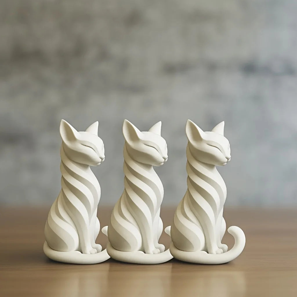 Cat sculpture with elegant creative space, European elegant home art, creating space, European creative figurines