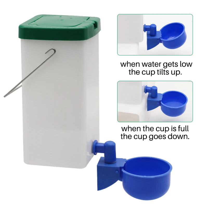Water dispenser for rabbits and rodents 1000ml – blue bowl, for hamsters, guinea pigs, ferrets