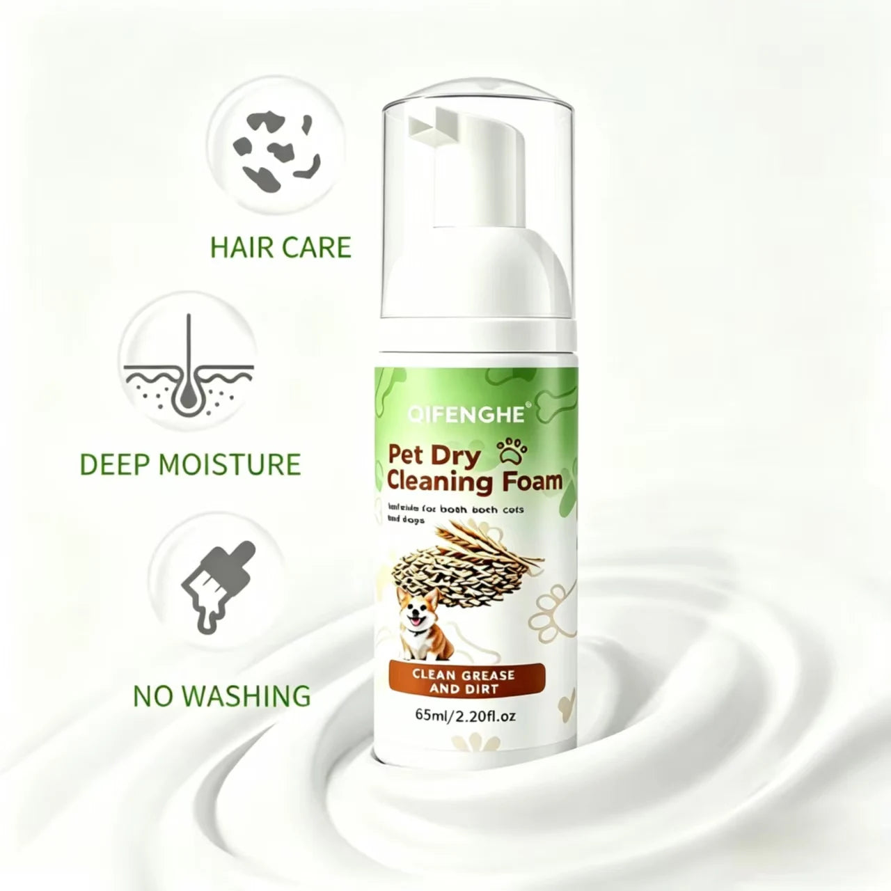Suva pena za čišćenje pasa i mačaka – biljna formula, bez ispiranja | 60ml