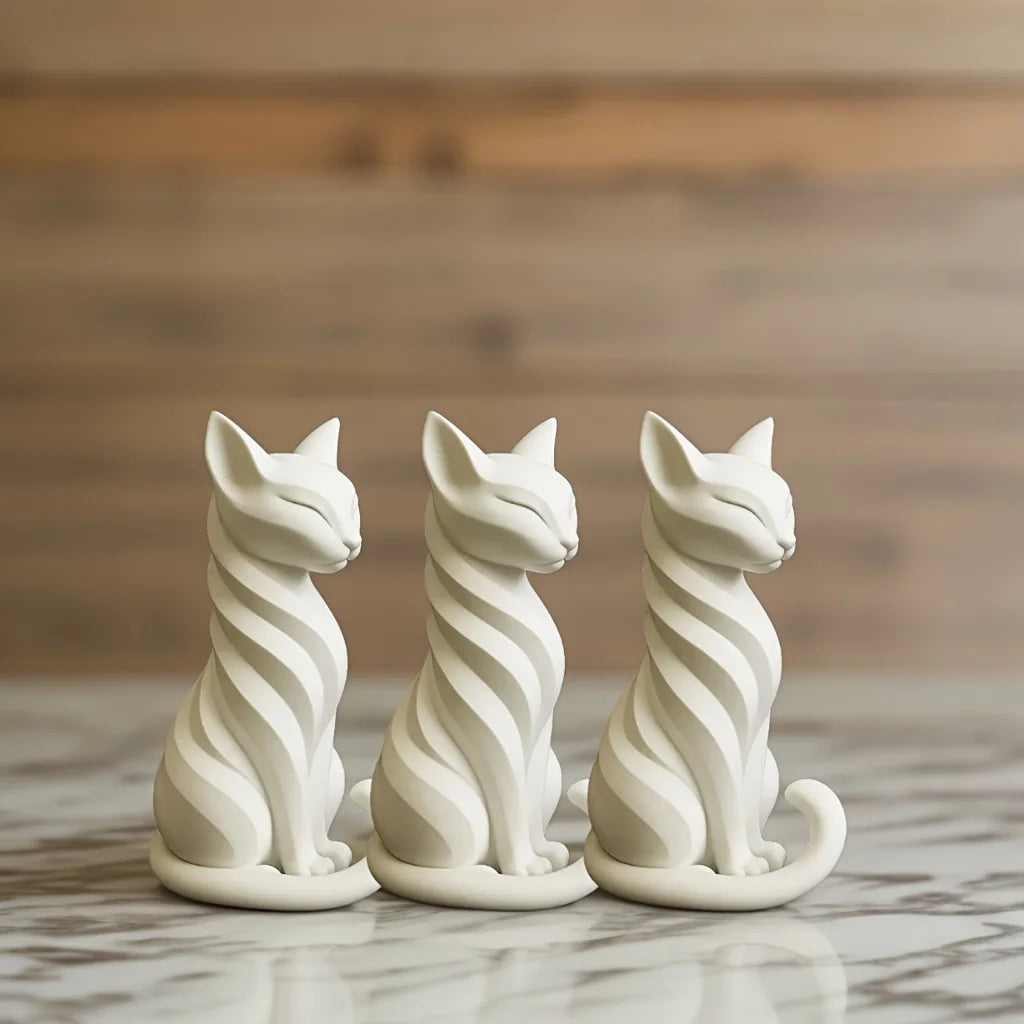 Cat sculpture with elegant creative space, European elegant home art, creating space, European creative figurines