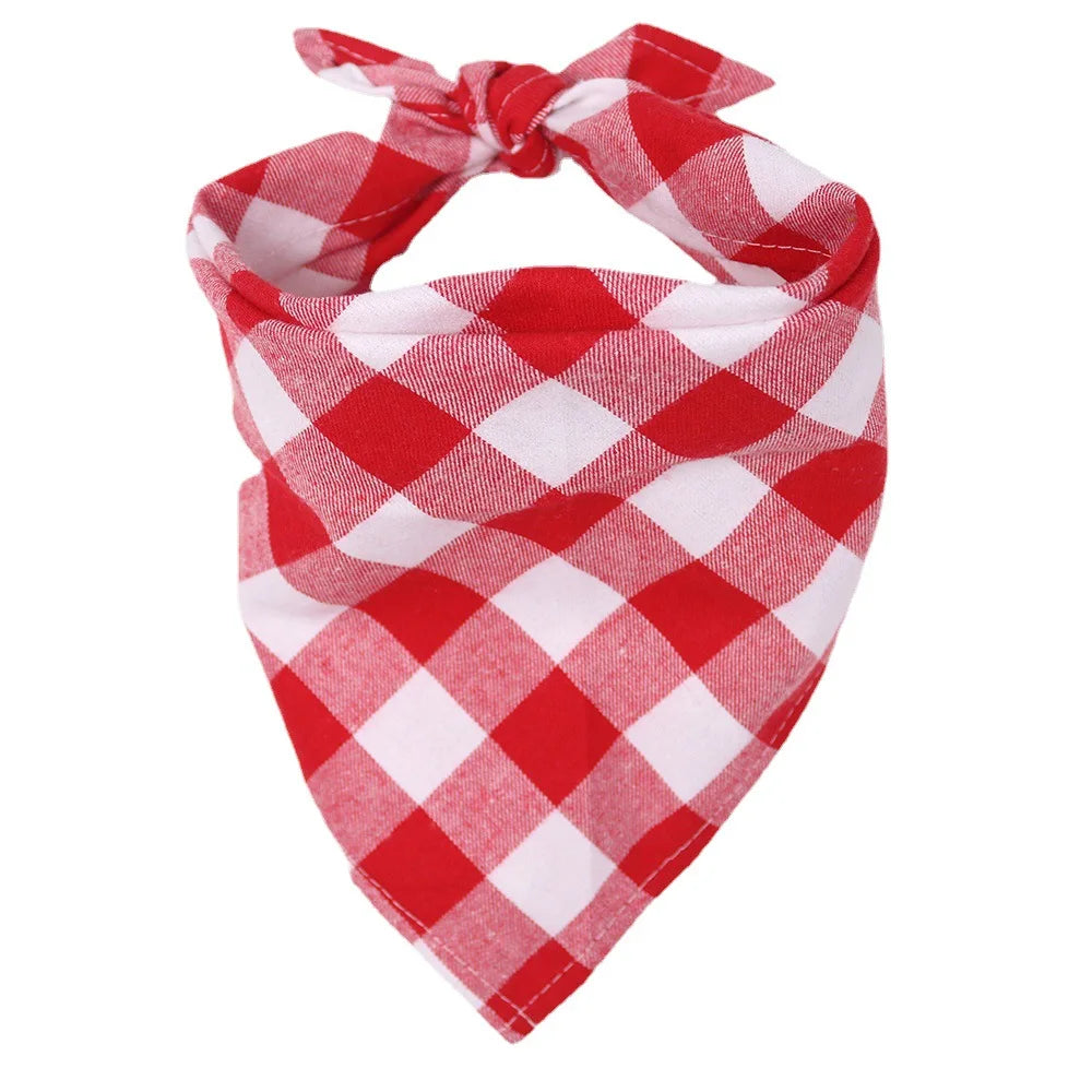 Karirani bandana marama za pse i mačke – 100% pamuk, perive, S/M/L