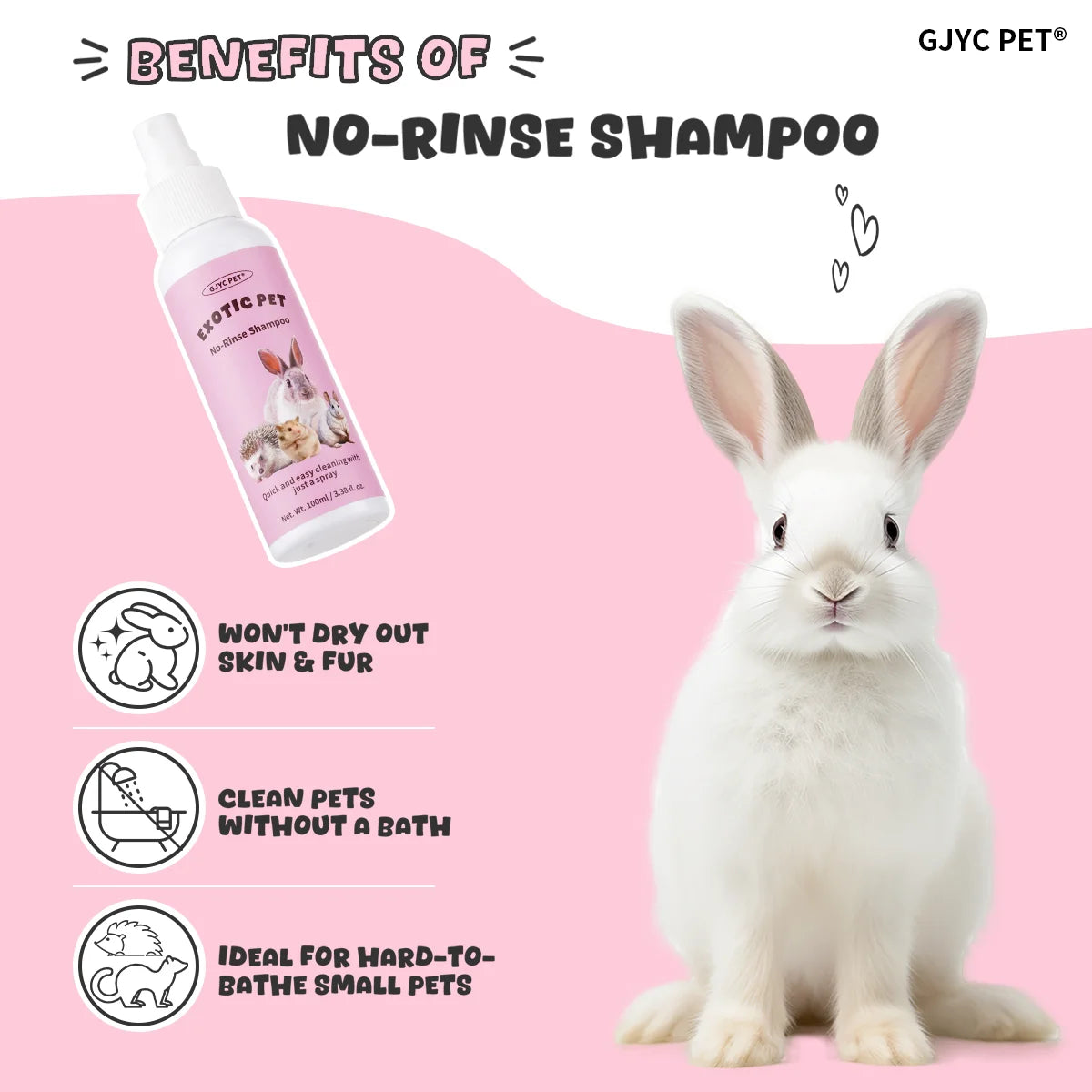 Šampon za male ljubimce bez ispiranja – nežna hipoalergenska formula