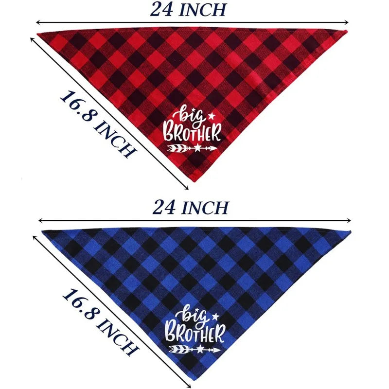 Karirani bandana marama za pse – mekani poliester, 4 dezena, 42×60 cm