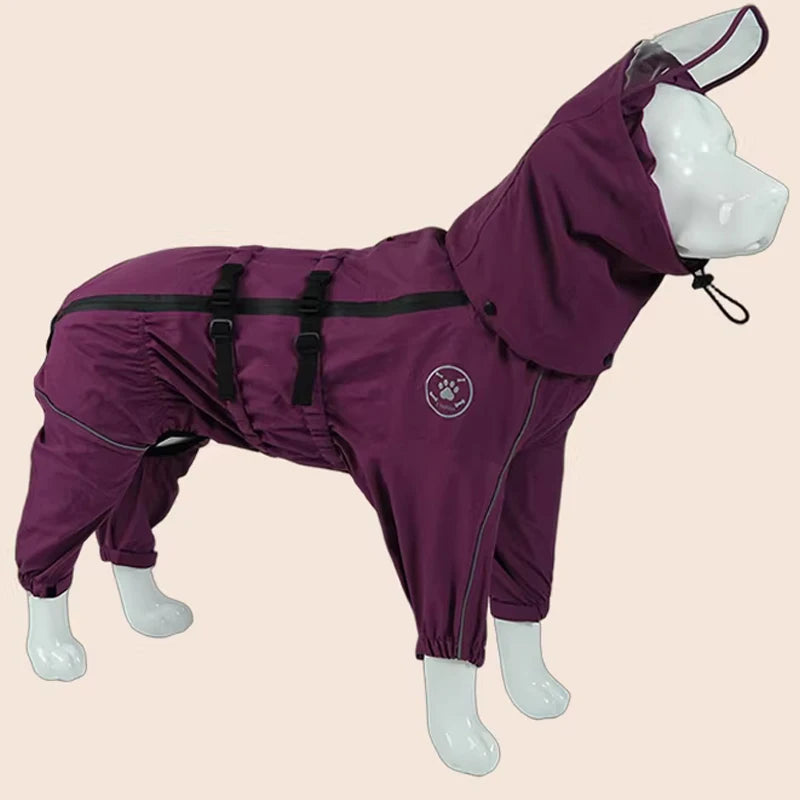 Rain jacket for dogs - waterproof, with hood, reflective