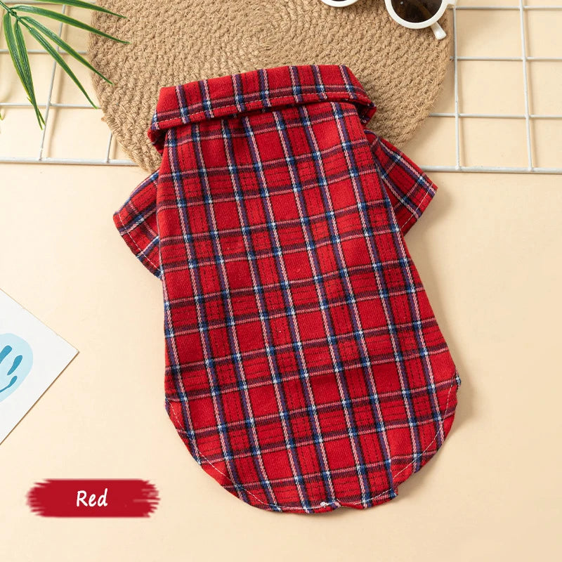 Plaid Shirts for Small Dogs and Cats – Polo Shirt for All Seasons