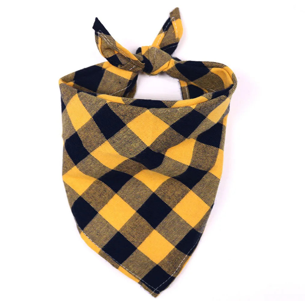 Karirani bandana marama za pse i mačke – 100% pamuk, perive, S/M/L