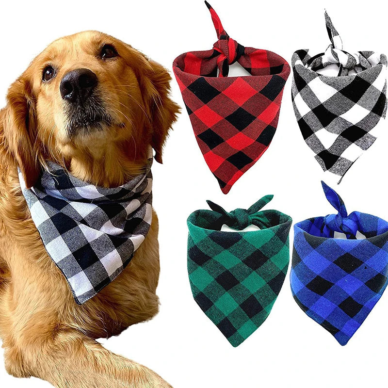 Karirani bandana marama za pse i mačke – 100% pamuk, perive, S/M/L