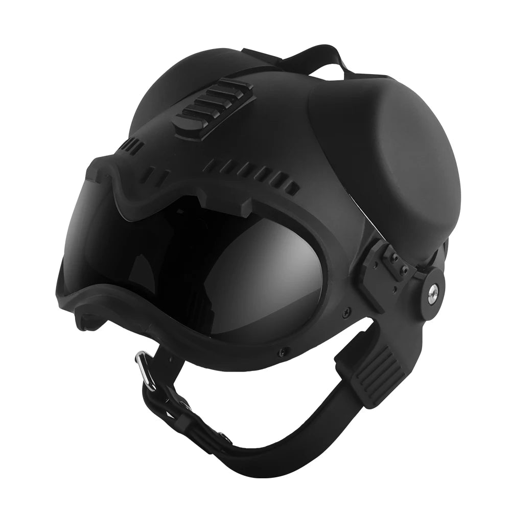 Tactical K9 Dog Helmet – Military Style with Goggles