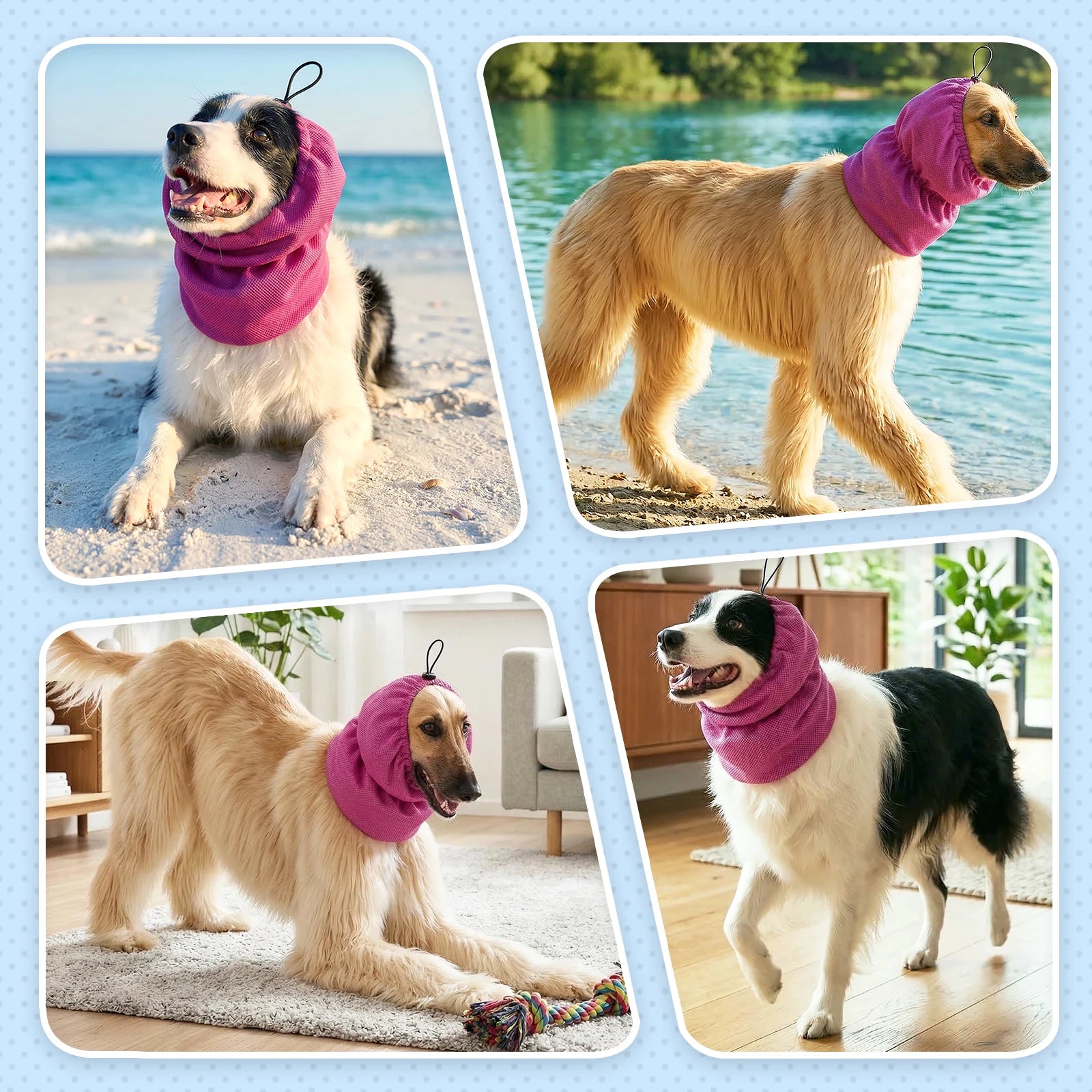 Dog Cooling Bandanas Neck Wraps Ice Scarf Pet Dog Cooling Collar Hunting Training Hiking Camping Accessories for Summer