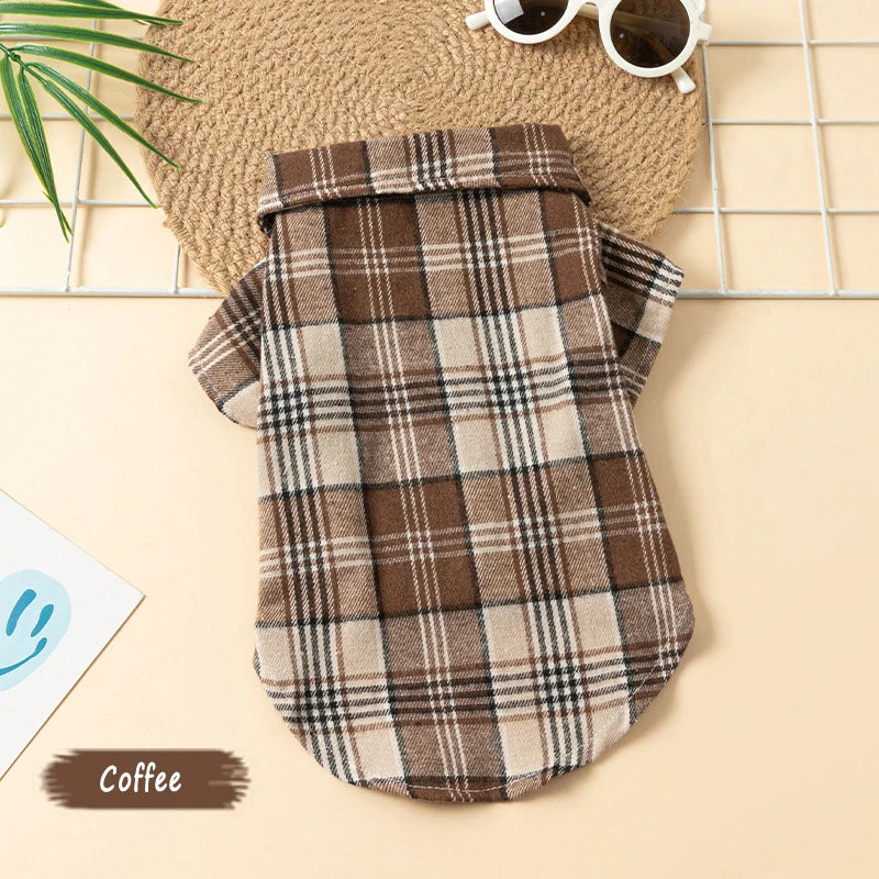 Plaid Shirts for Small Dogs and Cats – Polo Shirt for All Seasons