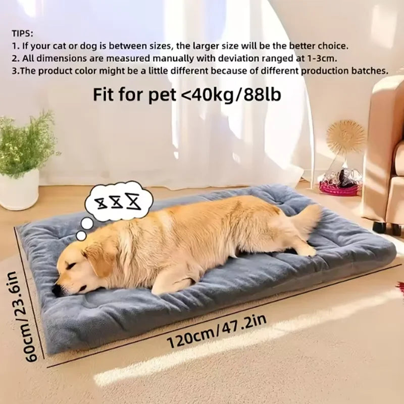 Veliki plišani krevet za pse – 120×60 cm, coral fleece, super mekan