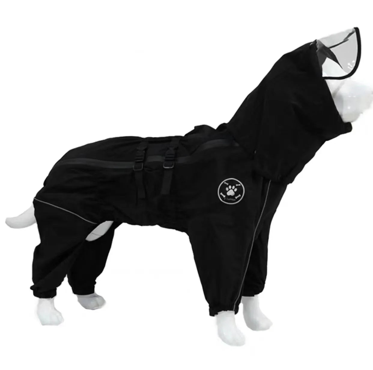 Rain jacket for dogs - waterproof, with hood, reflective