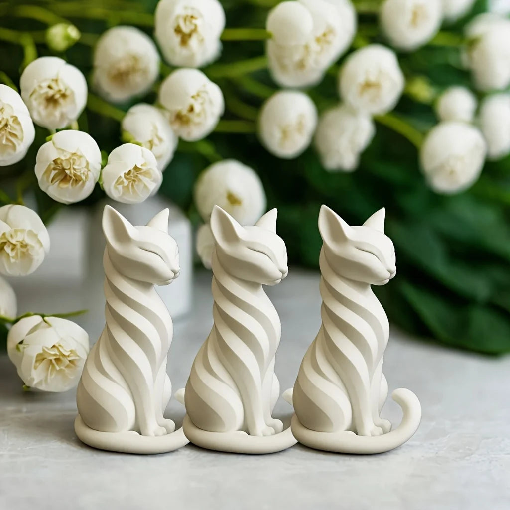 Elegant cat sculpture - European style, decorative home figure